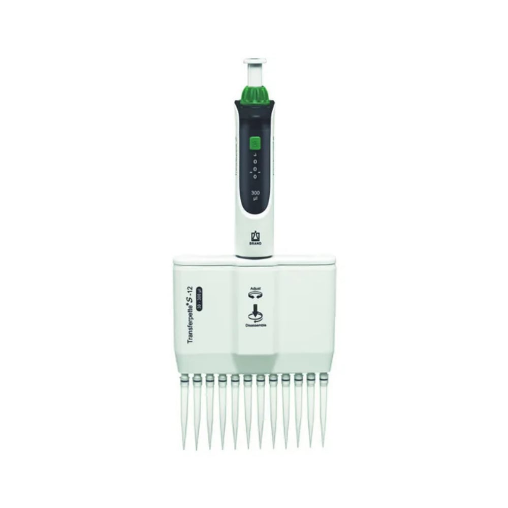 BRAND 30-300µl Ayarlanabilir 12 Kanallı Otomatik Pipet Transferpette® S