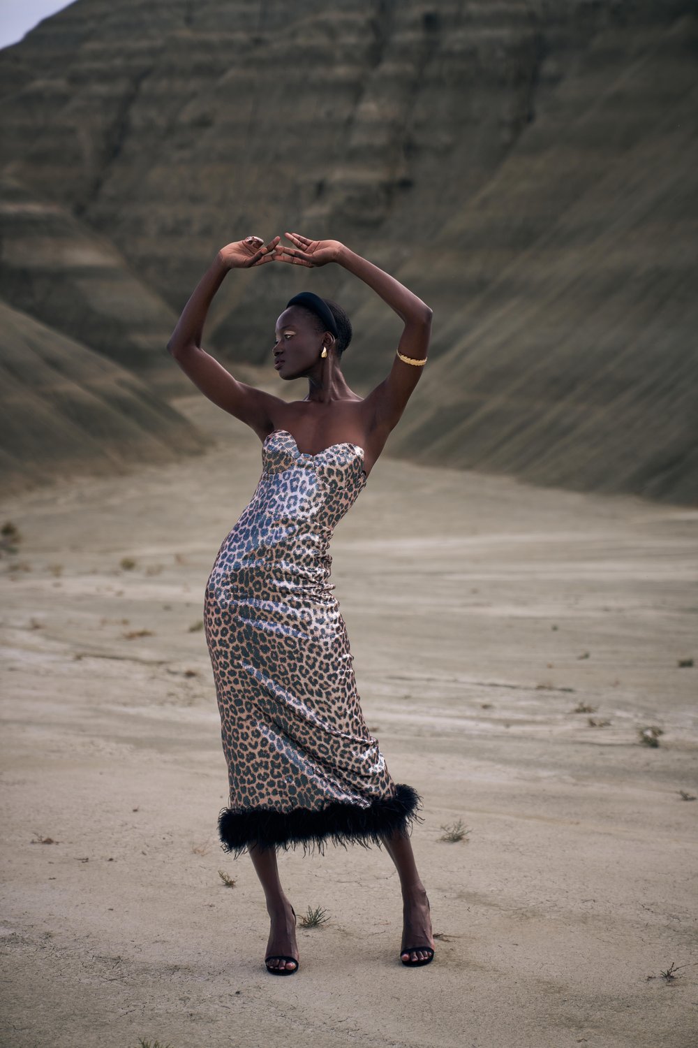 Gala Leopard Furry Dress