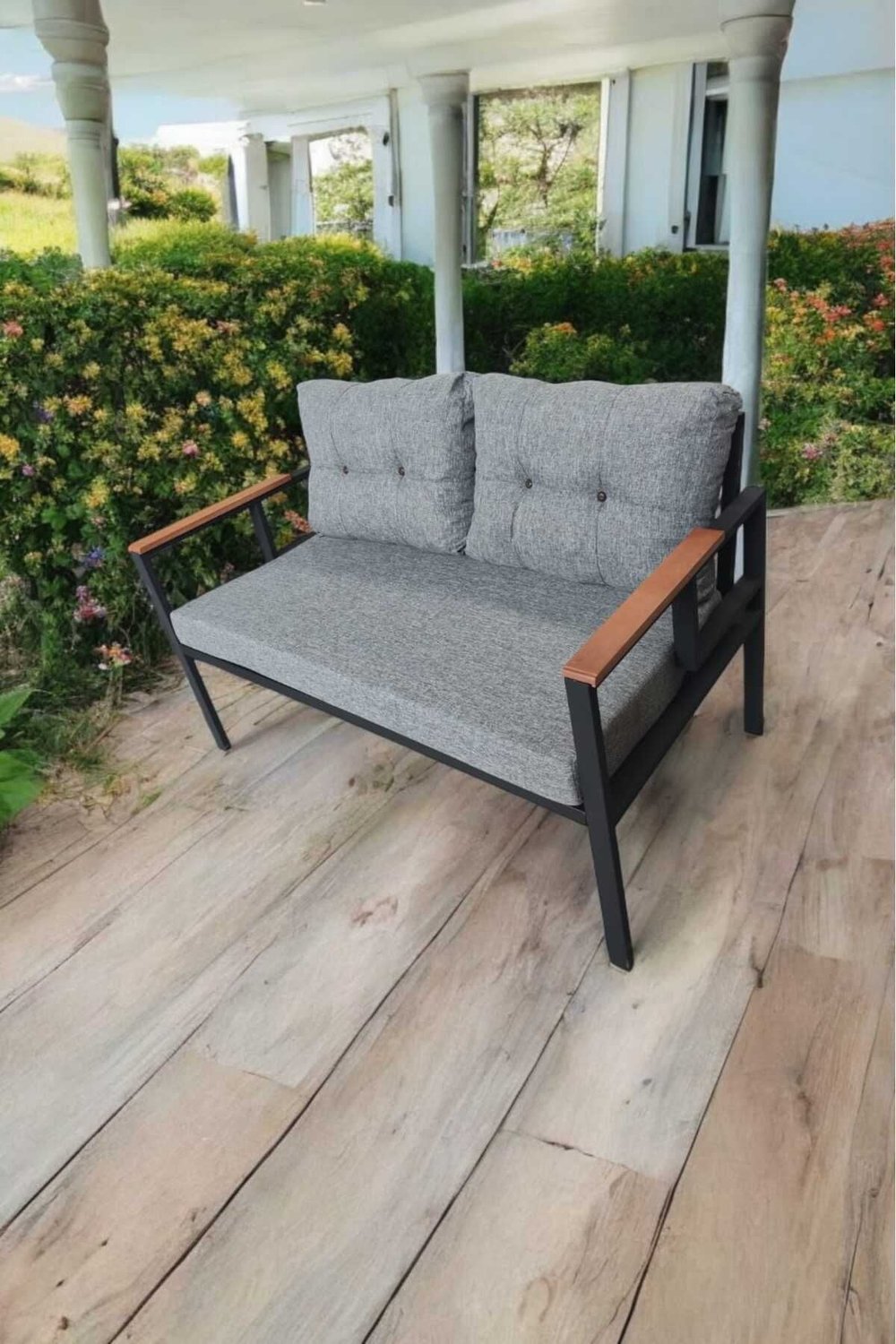 Pielize Tekli Bahçe Mobilyası,balkon Mobilyası 2'li 60x120cm Gri