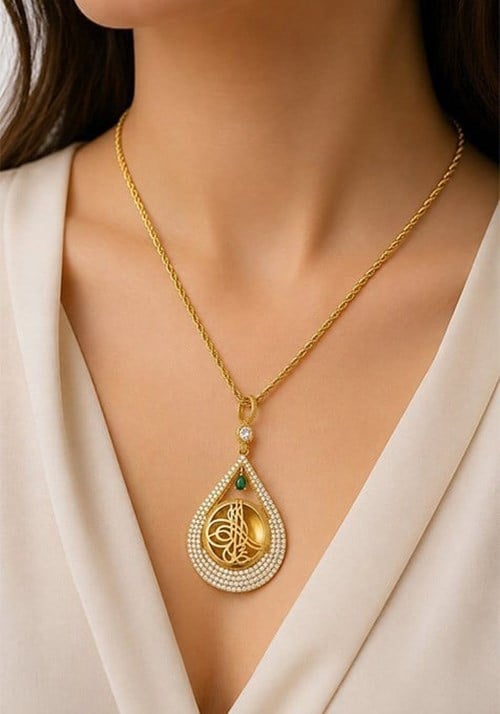14 Ayar Royal Emerald Koleksiyonu Altın Kolye