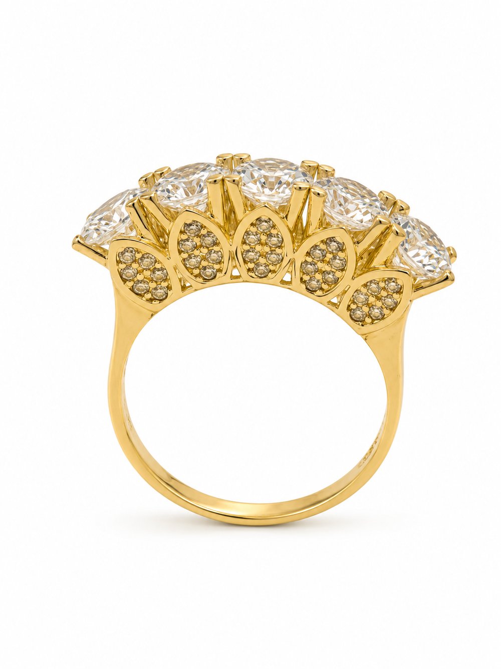 Yazıcılar 14 Ayar Altın Imperial Lotus Yüzük 4,12 GR (326)