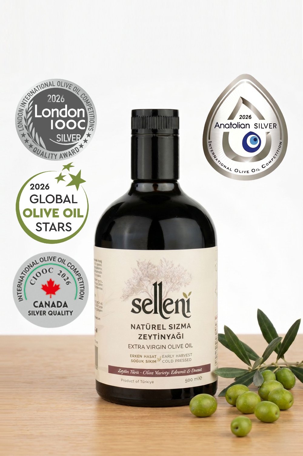 Selleni Erken Hasat Soğuk Sıkım Edremit & Domat Blend 500 ml