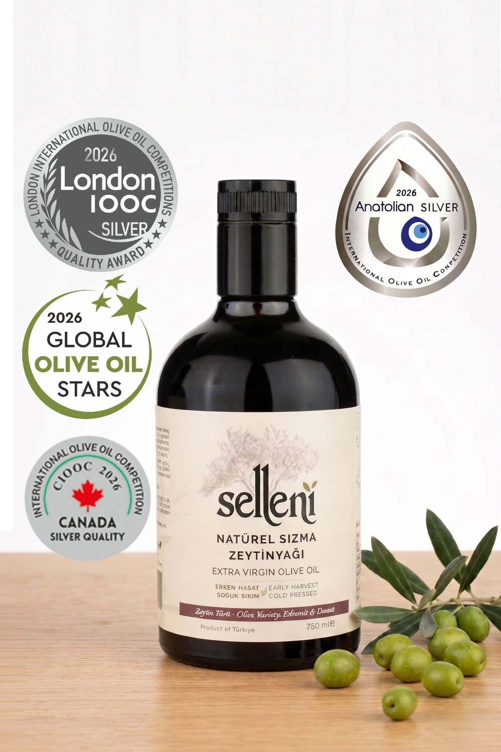Selleni Erken Hasat Soğuk Sıkım Edremit & Domat Blend 750 ml