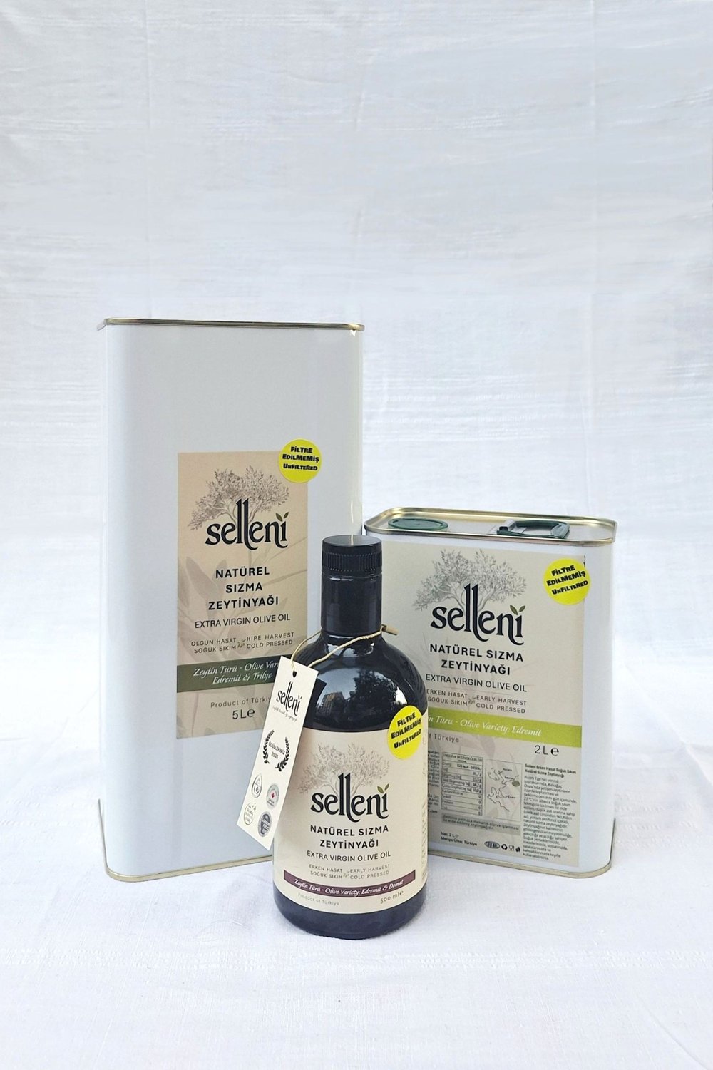 Selleni Soğuk Sıkım Zeytinyağı / Üçlü Set
