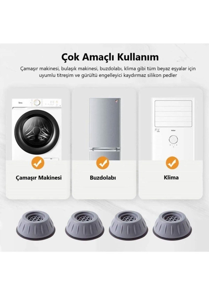Electrolux Gürültü Engelleyici Ve Kaymaz Titreşim Önleyici Kauçuk Ayak Pedleri Çamaşır Makinesi Stoper