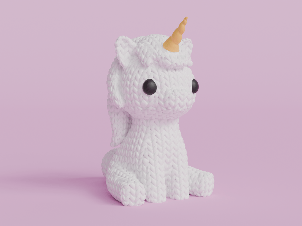 Örgü Tek Boynuzlu At (Unicorn) - Dekoratif Figür
