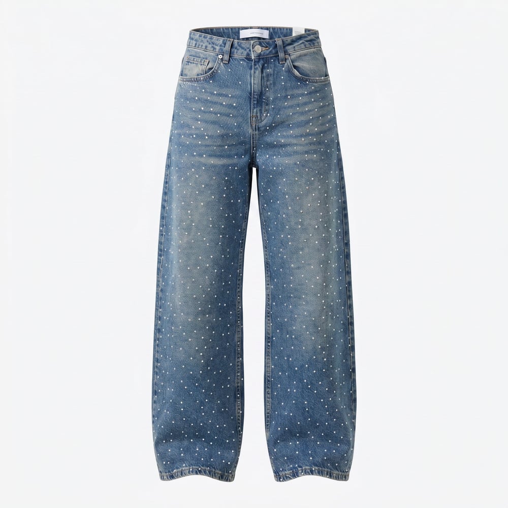 Taşlı Wide Leg Jean