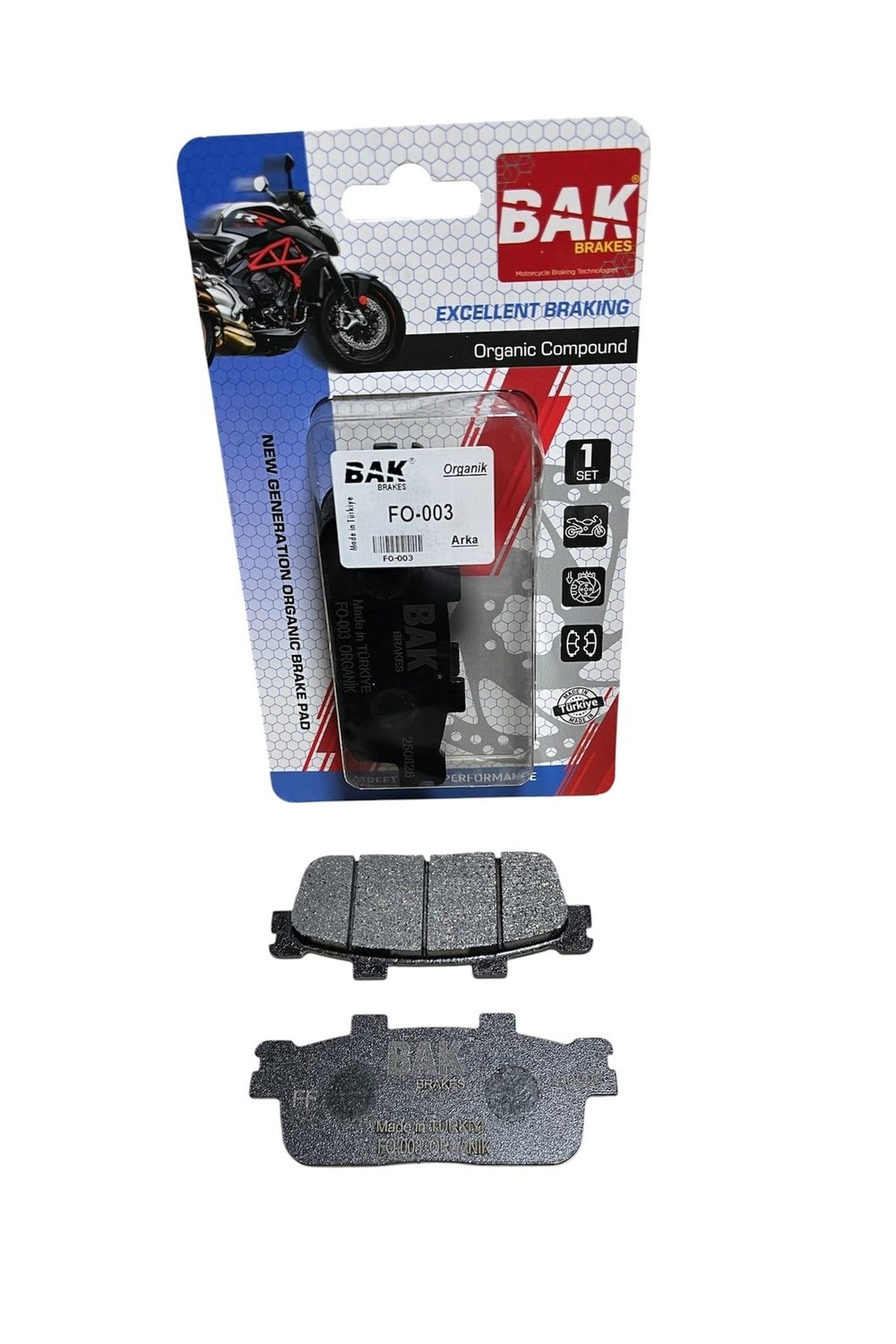 BAK ORGANİK ARKA BALATA TAKIMI SYM JOYMAX 250 - JOYRİDE 200 - SRK 40 RR - GTS 250İ [ 5 Bin Km + ]