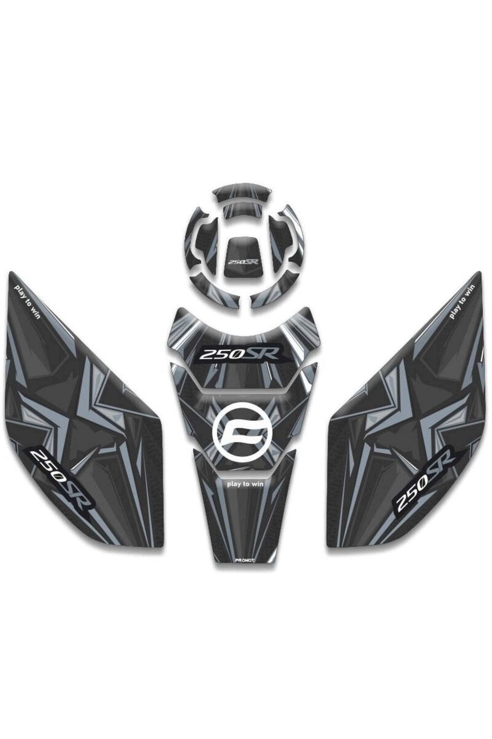 CF MOTO 250SR TANK PAD SET SİYAH - GRİ [ 2021-2026 ]