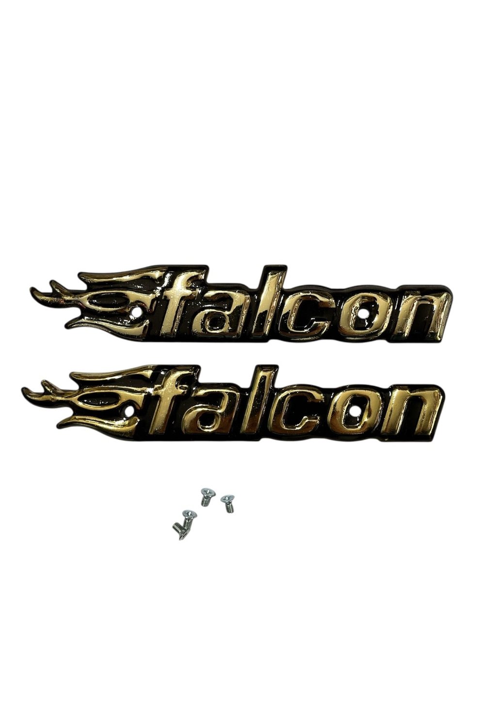 FALCON CG MOTOSİKLET DEPO YAZISI GOLD SAĞ SOL İKİ TARAF İÇİN (4 TANE VİDASI DAHİLDİR)