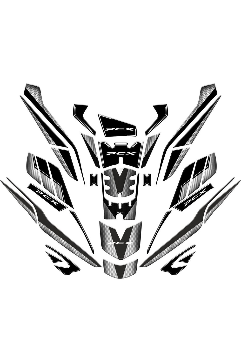 HONDA PCX 2025 - 2026 UYUMLU BEYAZ PETEK TANK PAD FULL SET 36 PARÇA