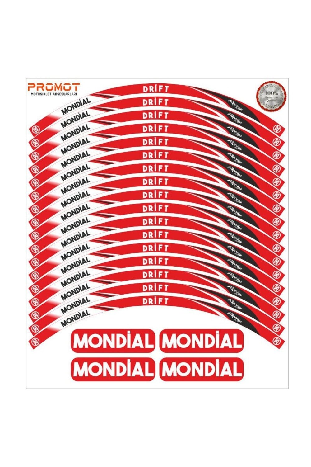 MONDİAL DRİFT L JANT ŞERİDİ KIRMIZI