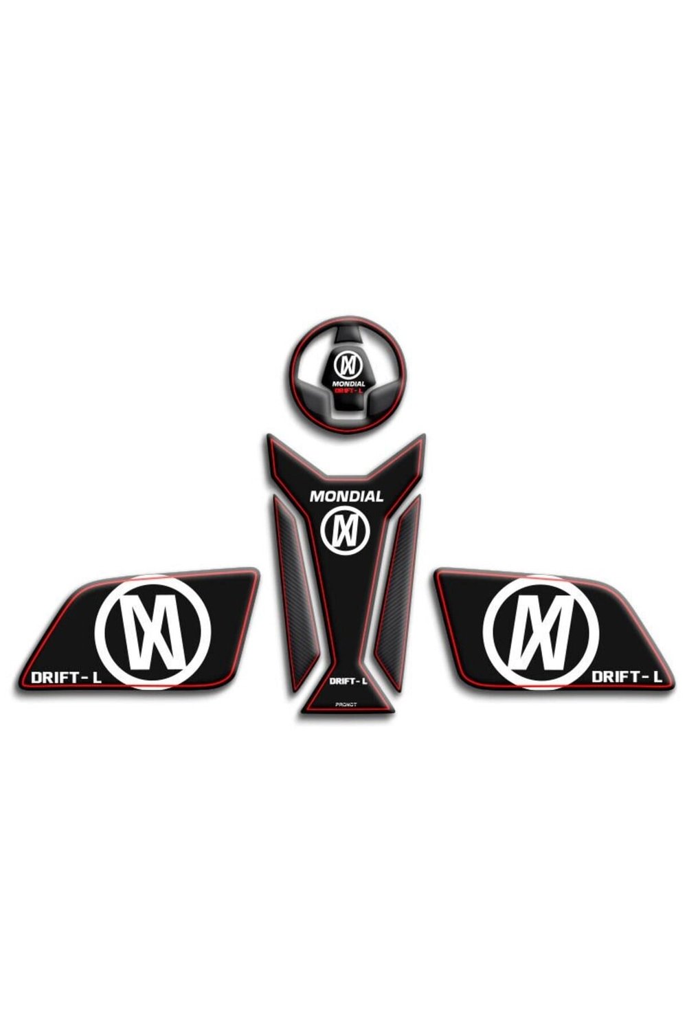 MONDİAL DRİFT L UYUMLU TANK PAD SET KIRMIZI KARBON