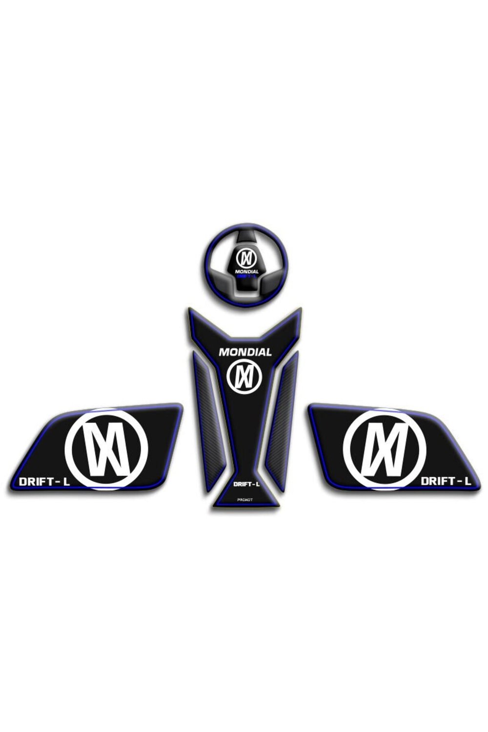 MONDİAL DRİFT L UYUMLU TANK PAD SET MAVİ KARBON