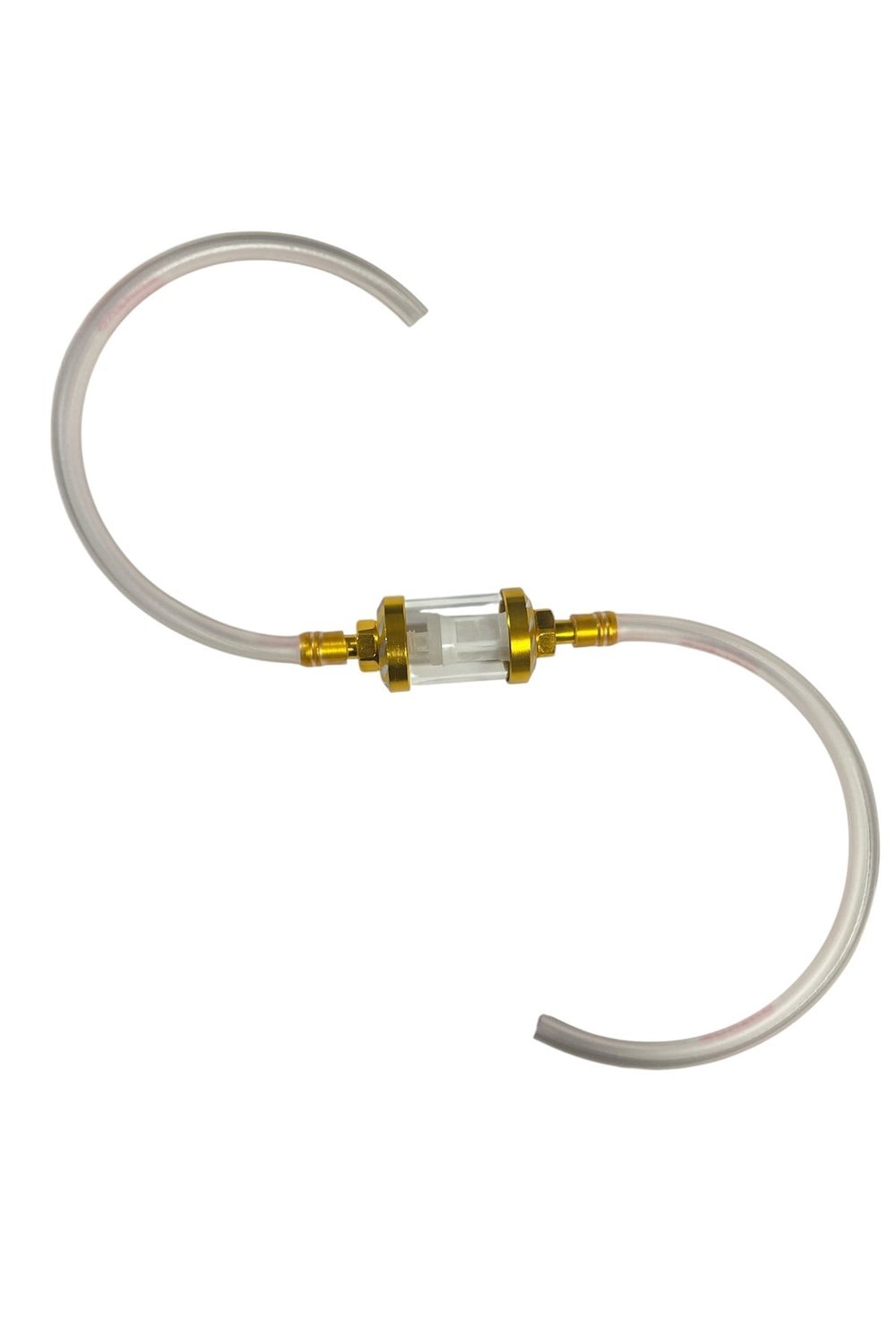 MOTOSİKLET BENZİN FİLTRESİ MODİFİYE GOLD + BENZİN HORTUMU ŞEFFAF SET / HORTUM BOY 25+25 cm CG - CUB