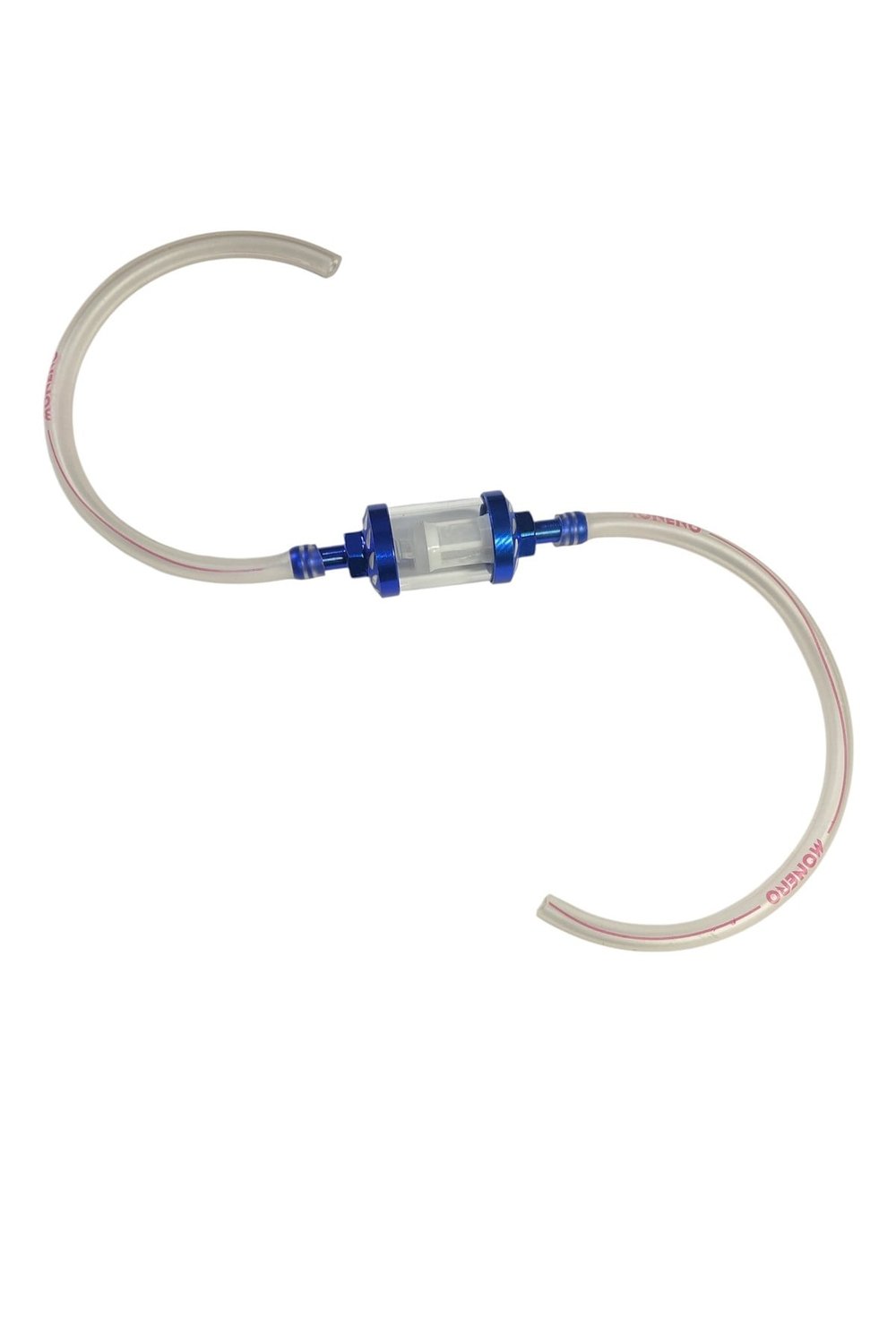 MOTOSİKLET BENZİN FİLTRESİ MODİFİYE MAVİ + BENZİN HORTUMU ŞEFFAF SET / HORTUM BOY 25+25 cm CG - CUB