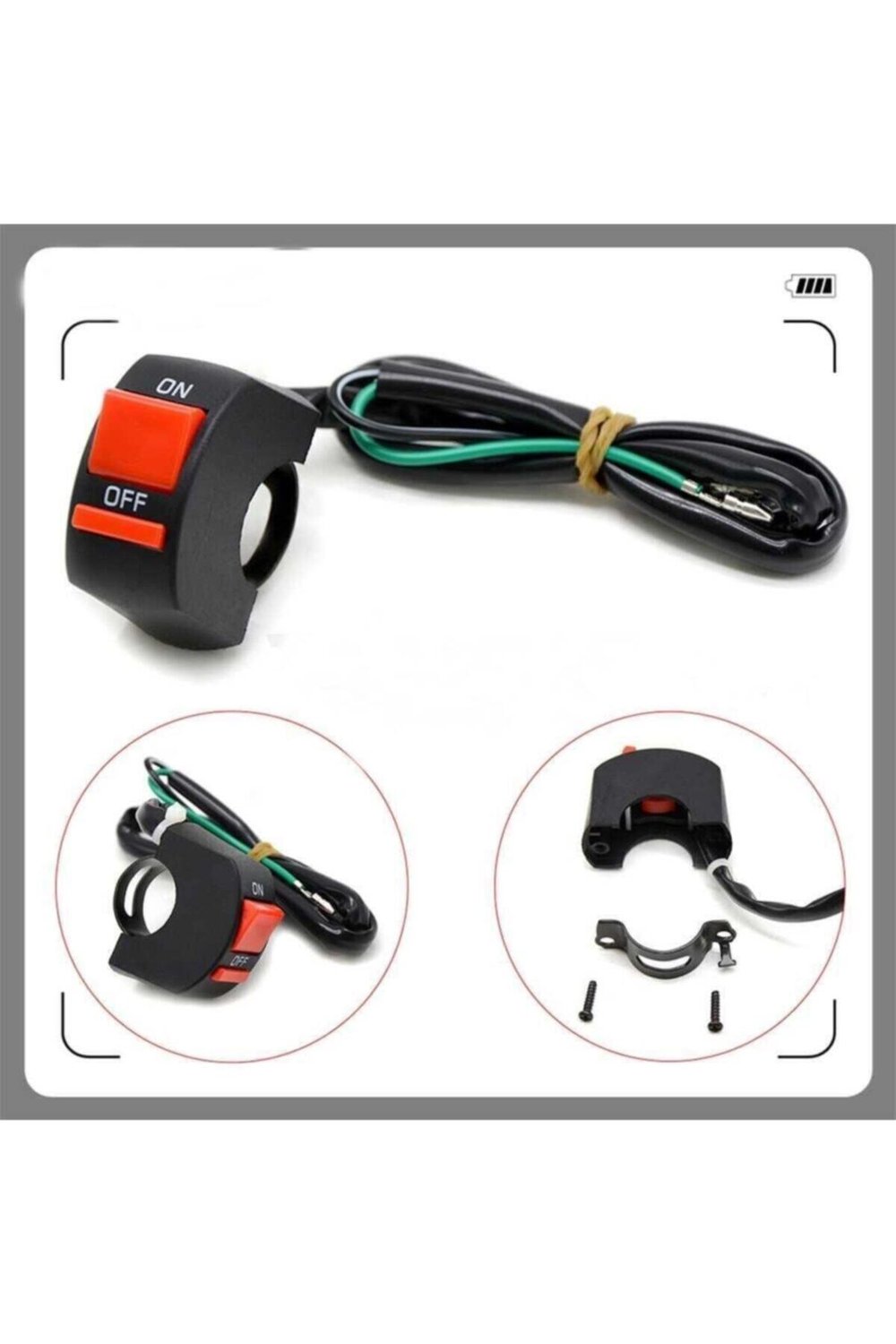 Motosiklet Far Sis Farı Açma Kapama Gidon Düğmesi Kafesli