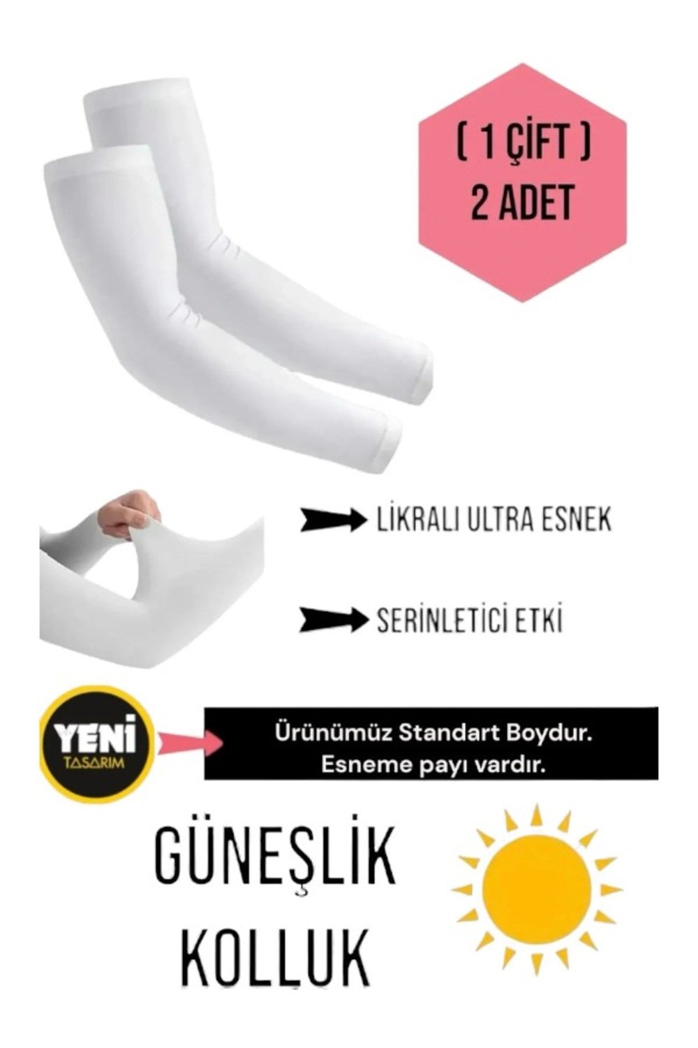 MOTOSİKLET GÜNEŞLİK KOLLUK BEYAZ 2 ADET LİKRALI HAVA ALABİLEN ÖZEL KUMAŞ