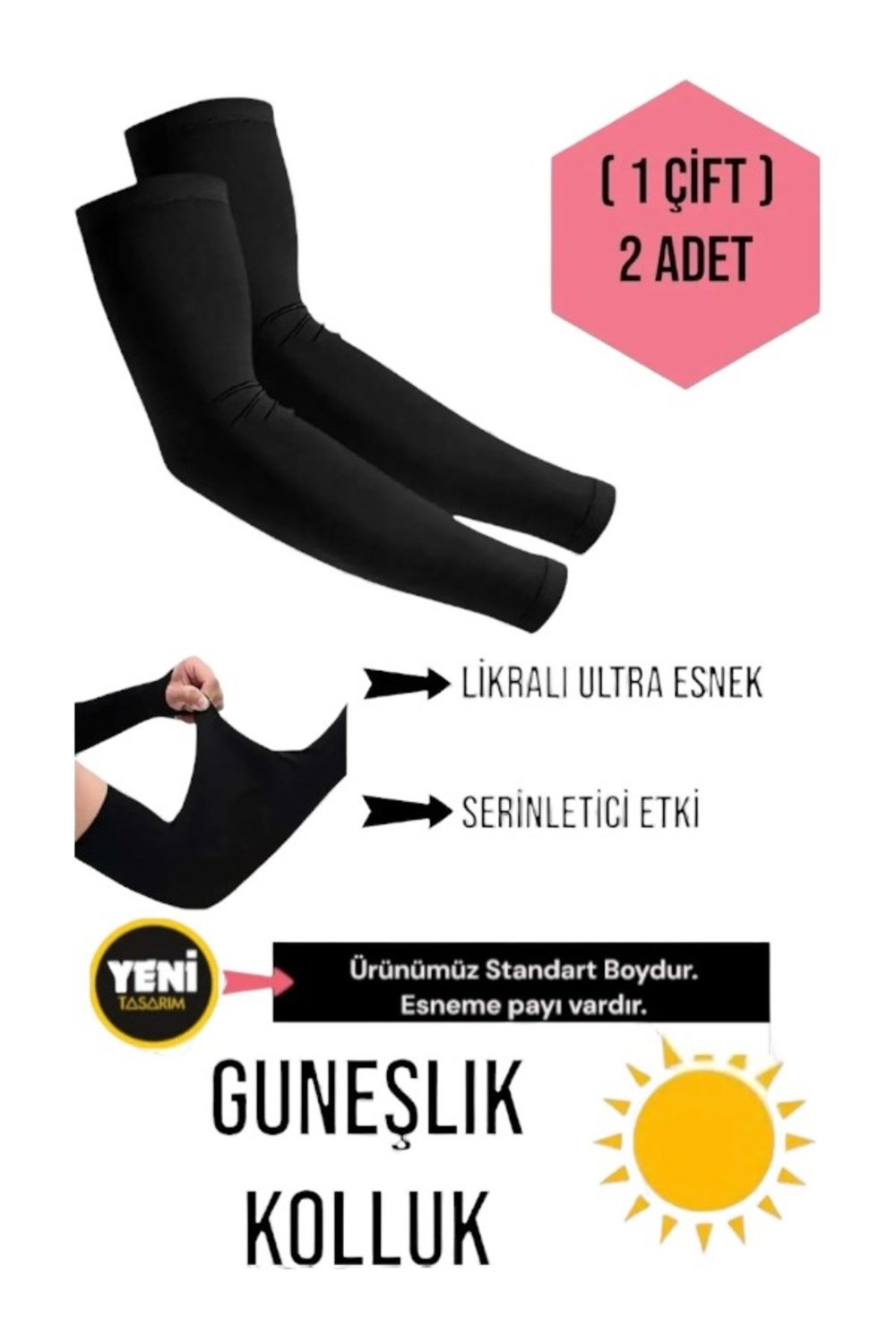 MOTOSİKLET GÜNEŞLİK KOLLUK SİYAH 2 ADET LİKRALI HAVA ALABİLEN ÖZEL KUMAŞ