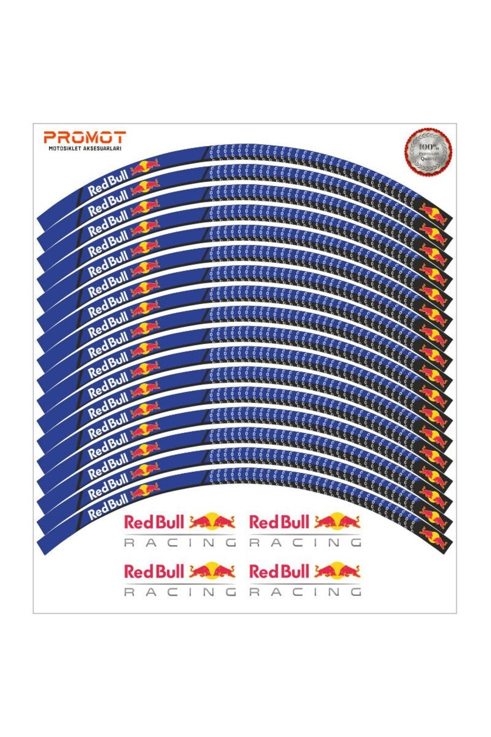 MOTOSİKLET JANT ŞERİDİ MAVİ REDBULL UNİVERSAL