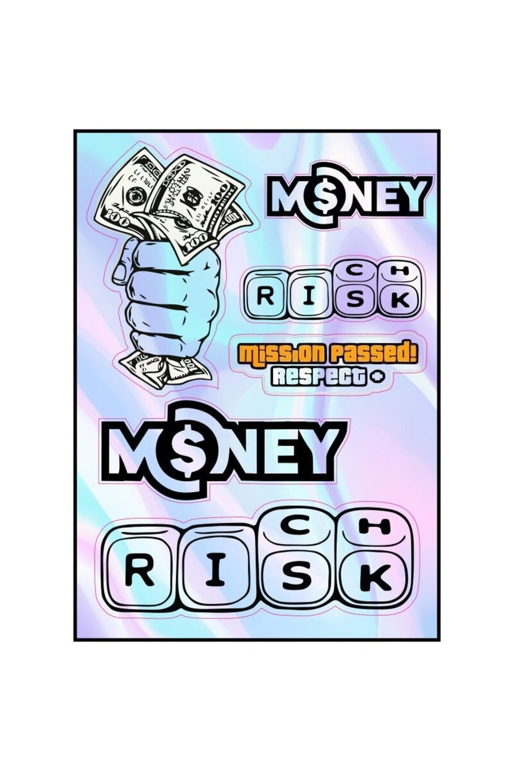 MOTOSİKLET MONEY HOLOGRAM ÇOKLU STİCKER