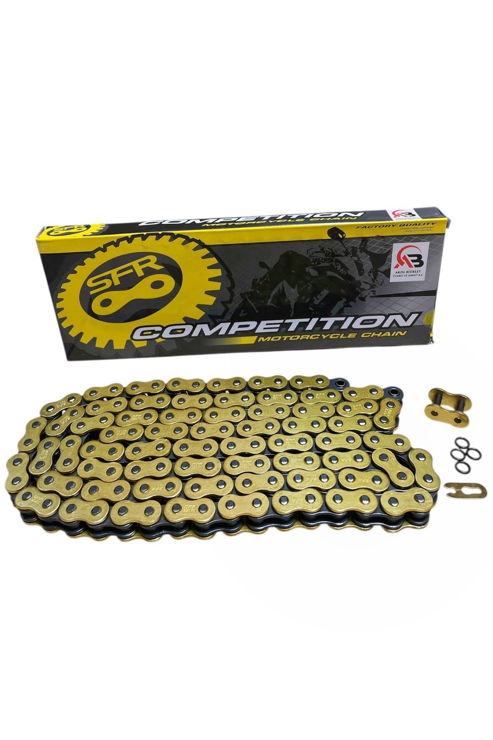 SFR O RİNGLİ ZİNCİR [GOLD] [520H x 128L] - NS 200 - CBR 250 - R25 - NK250/400 - DOMİNAR - RTR 200