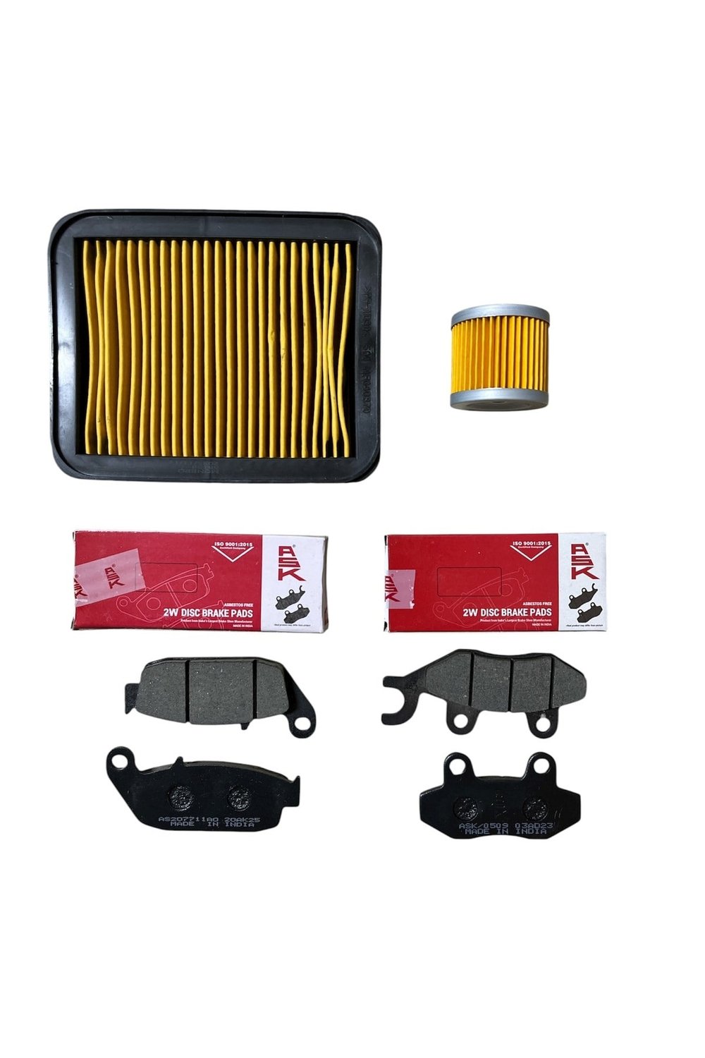 TVS APAHCE RTR 200 ASK ÖN BALATA + ARKA BALATA + YAĞ FİLTRESİ + HAVA FİLTRESİ BAKIM SETİ
