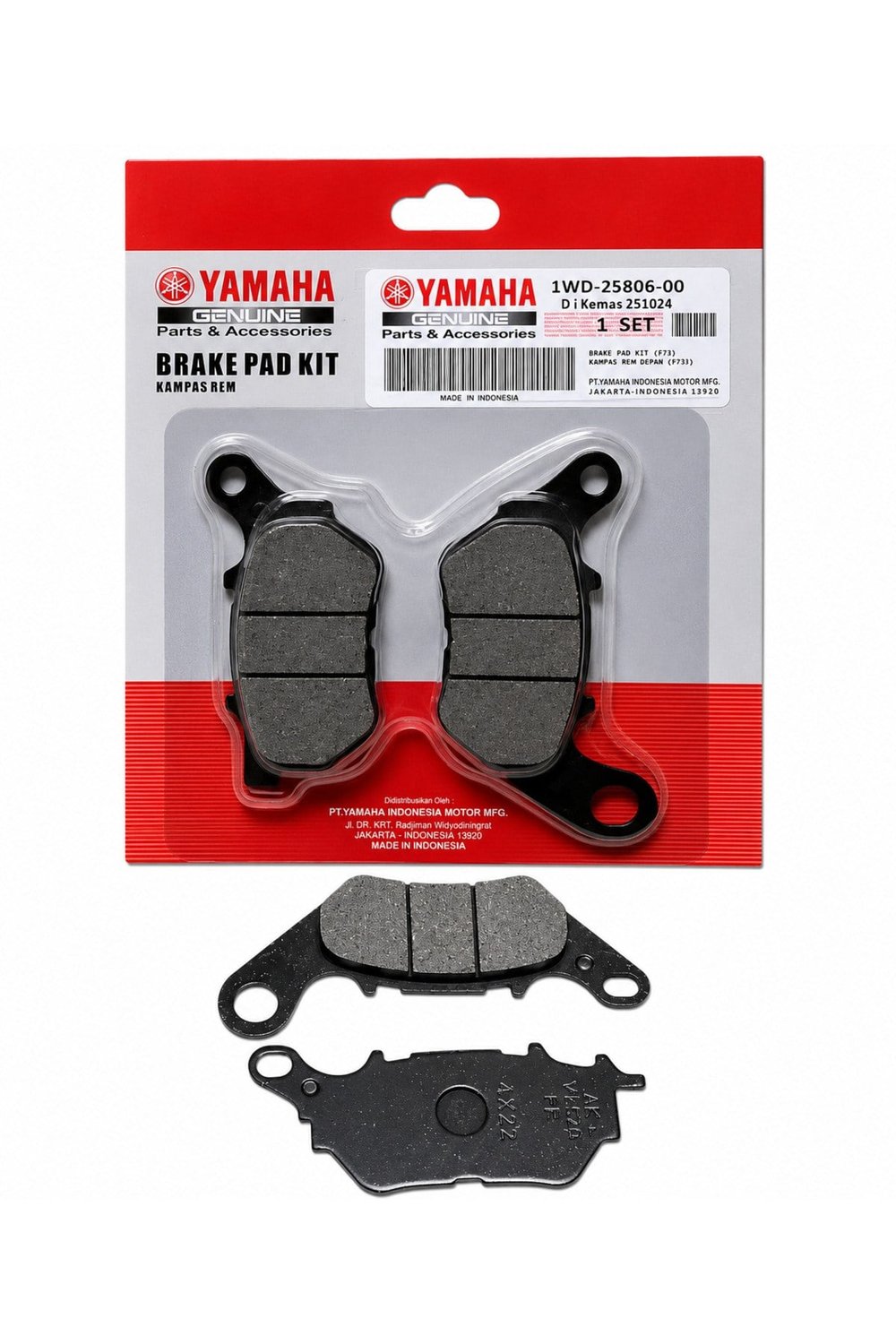 YAMAHA R25 - MT 25 - X MAX ORJİNAL ARKA FREN BALATA TAKIMI