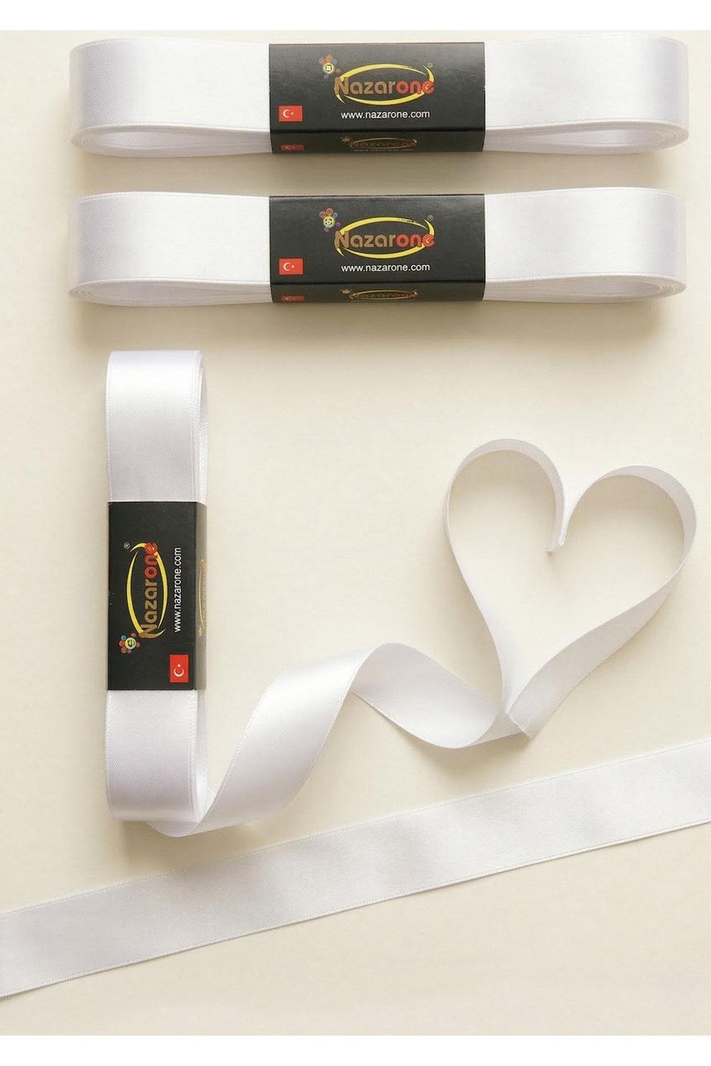 Saten Kurdele 1cm-10mt-beyaz(101)
