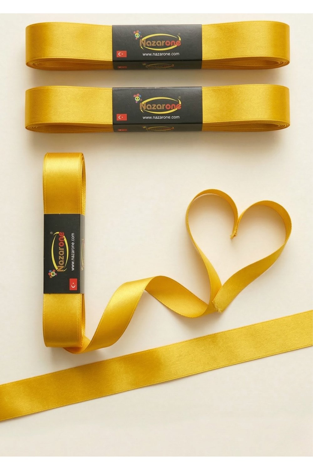 Saten Kurdele 1cm-10mt-sarı(412)
