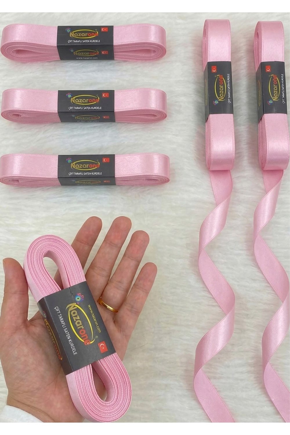 Saten Kurdele 2cm-10mt-pembe(503)