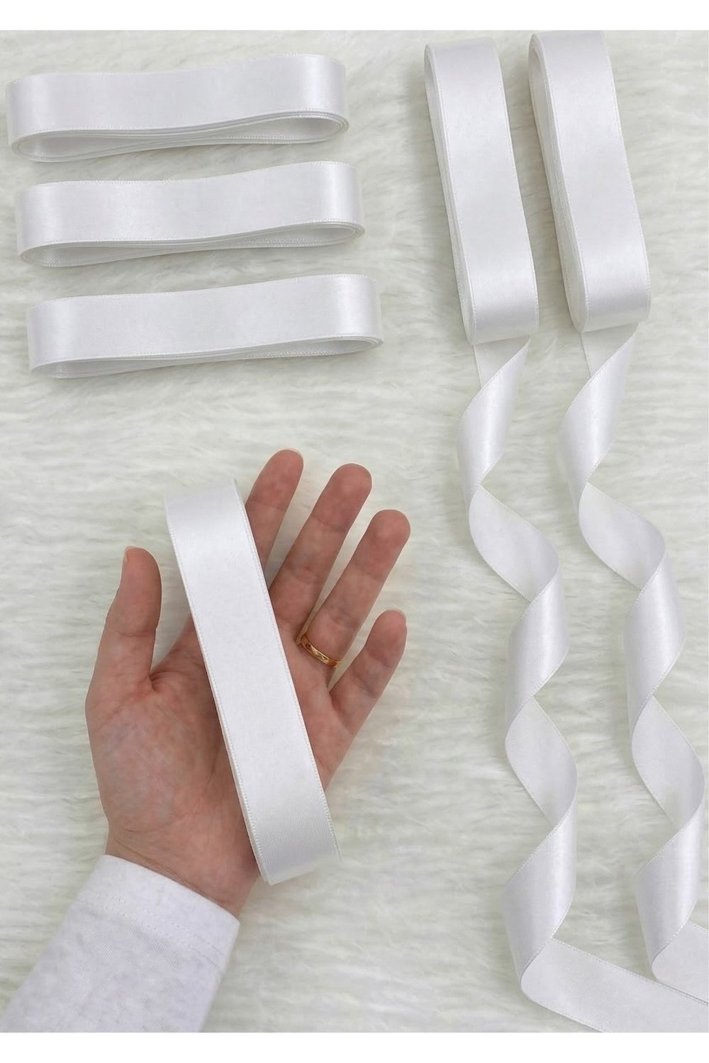 Saten Kurdele 3cm-10mt-beyaz(101)