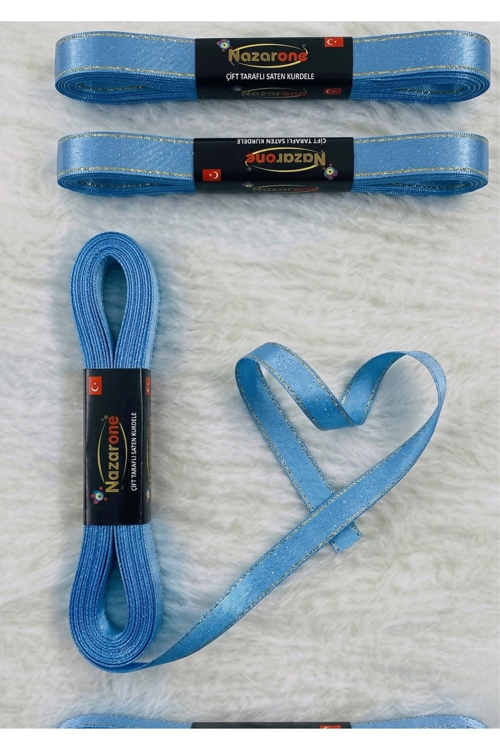 Saten Simli Kurdele 1cm-10mt-mavi(1206)