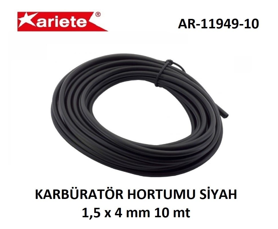 ARIETE KARBÜRATÖR HORTUMU SİYAH 1,5 x 4 mm 10 mt