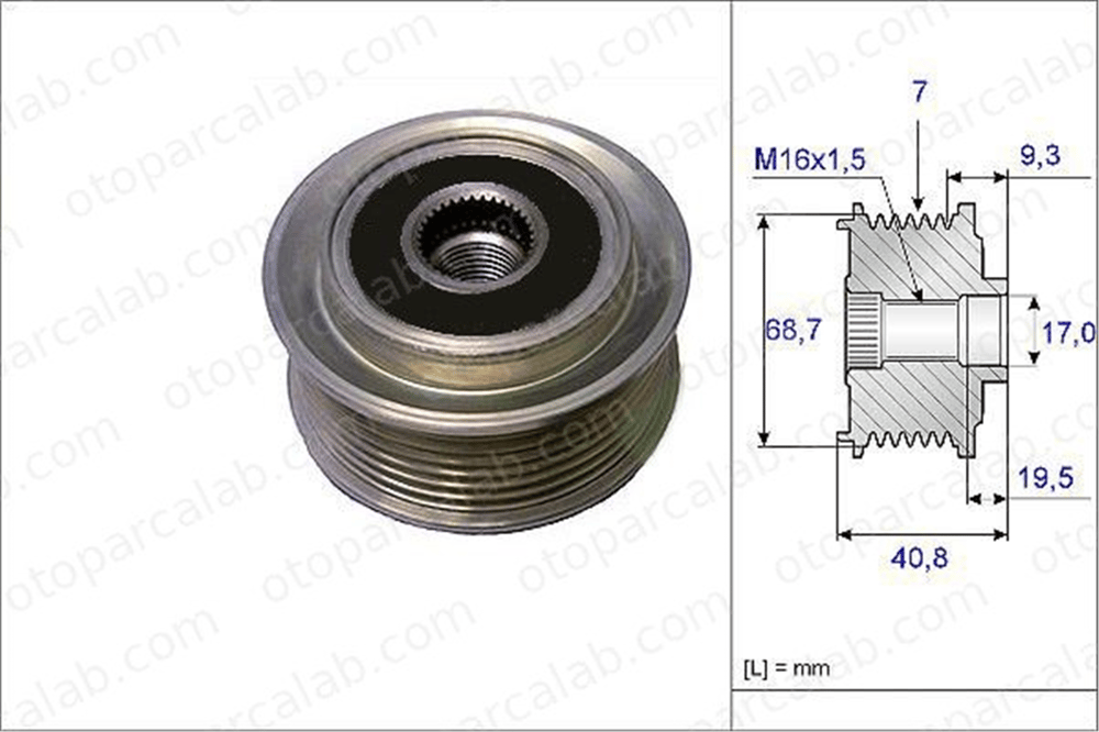 ABA YT320079 Alternatör Kasnağı A.B.A YT320079 HYUNDAI H-1 Cargo H-1 Travel 373224A001 373214A000