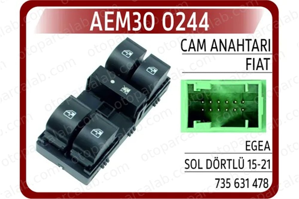 AEM 30 0244 Cam Açma Düğmesi Ön Sol FIAT TIPO Hatchback TIPO Station wagon 735631478 735604302