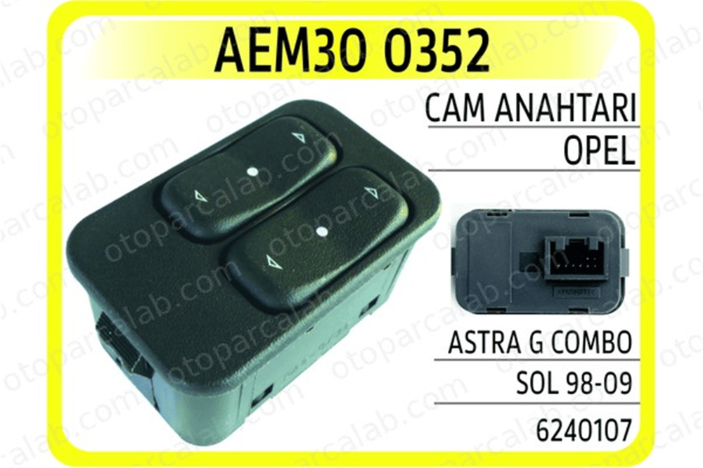 AEM 30 0352 Cam Açma Düğmesi Ön Sol