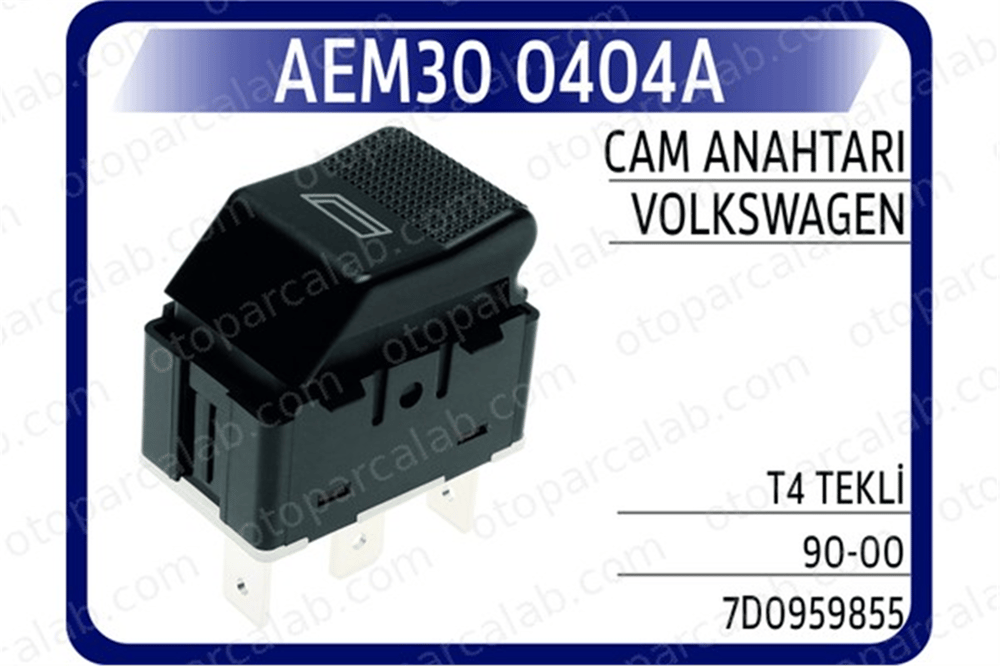 AEM 30 0404A Cam Açma Düğmesi Ön Sağ VW TRANSPORTER T4 Minibüs/Otobüs TRANSPORTER T4 Panelvan/Van 7D0959855