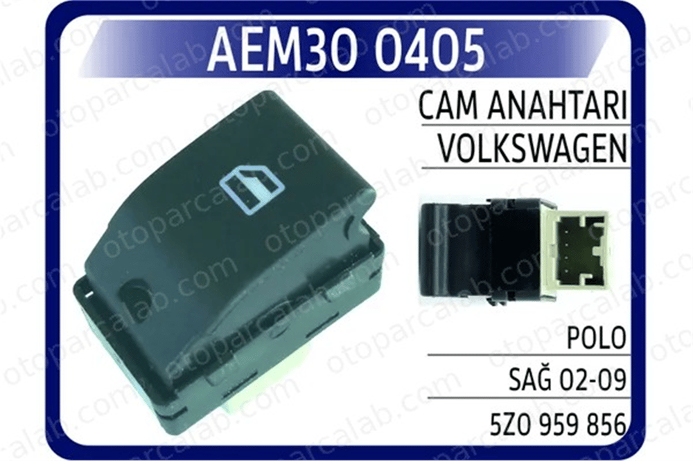 AEM 30 0405 Cam Açma Düğmesi Ön Sağ VW FOX Hatchback 5Z0959856 5Z09598561NN