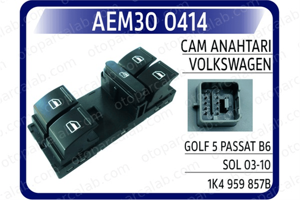 AEM 30 0414 Cam Açma Düğmesi Ön Sol VW GOLF V PASSAT B6 Variant 1K4959857B 1K4959857