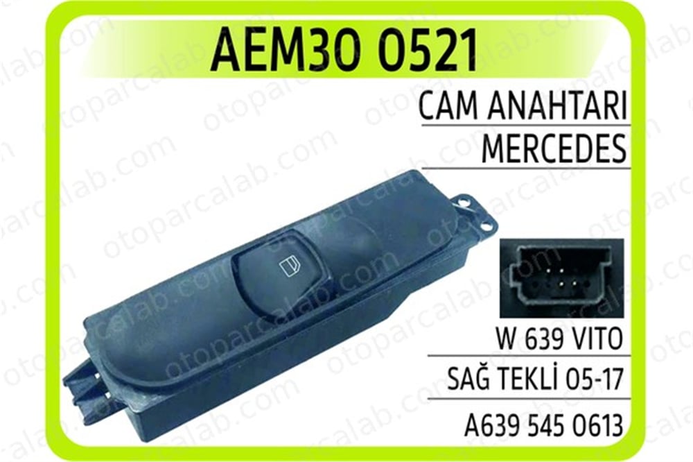 AEM 30 0521 Cam Açma Düğmesi Ön Sağ MERCEDES-BENZ VITO Minibüs/Otobüs VITO / MIXTO Panelvan/Van A6395451413 6395450613