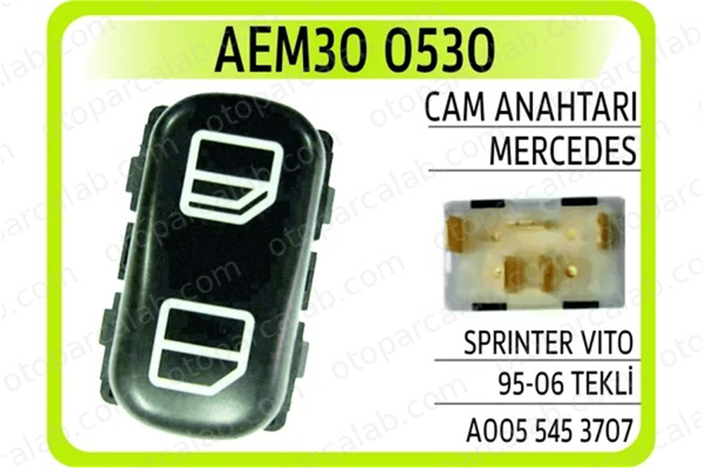AEM 30 0530 Cam Açma Düğmesi Ön Sağ MERCEDES-BENZ SPRINTER 4-t Panelvan/Van SPRINTER 4-t Platform şasi A0055453707 55453707