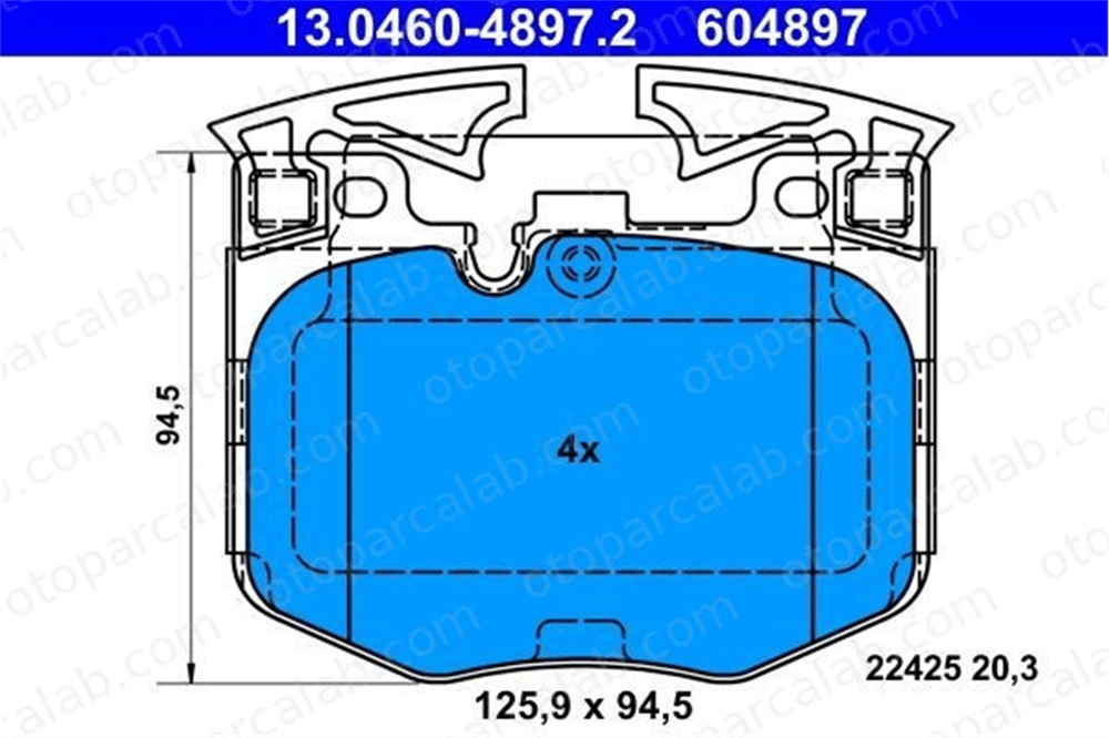 ATE 13.0460-4897.2 Fren Disk Balata Ön BMW 5 3 34116888457 34116888458