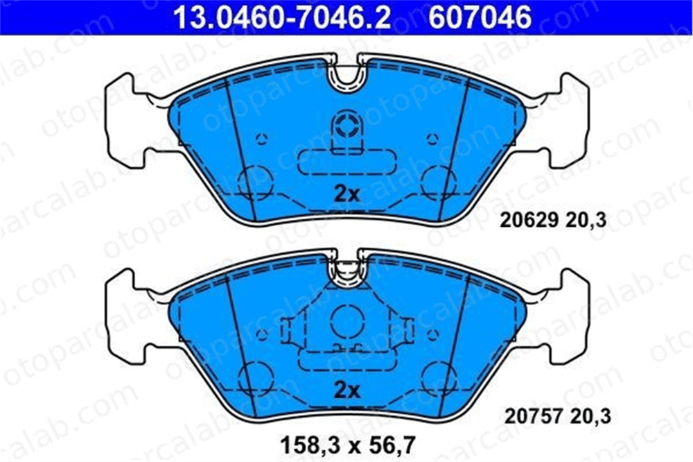 ATE 13.0460-7046.2 Fren Disk Balata Ön BMW 5 3 34112226084 34111153203