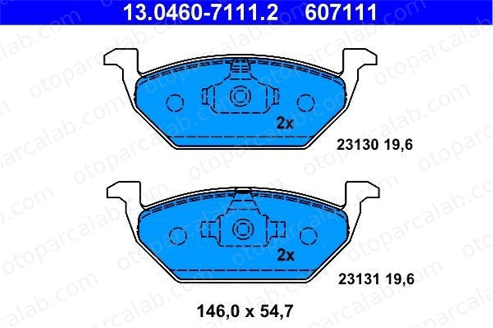 ATE 13.0460-7111.2 Fren Disk Balata Ön SEAT LEON LEON ST 1J0698151J 1J0698151