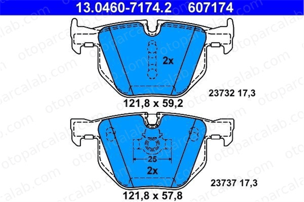 ATE 13.0460-7174.2 Fren Disk Balata Arka BMW 5 Touring 5 34216763043 34212339276