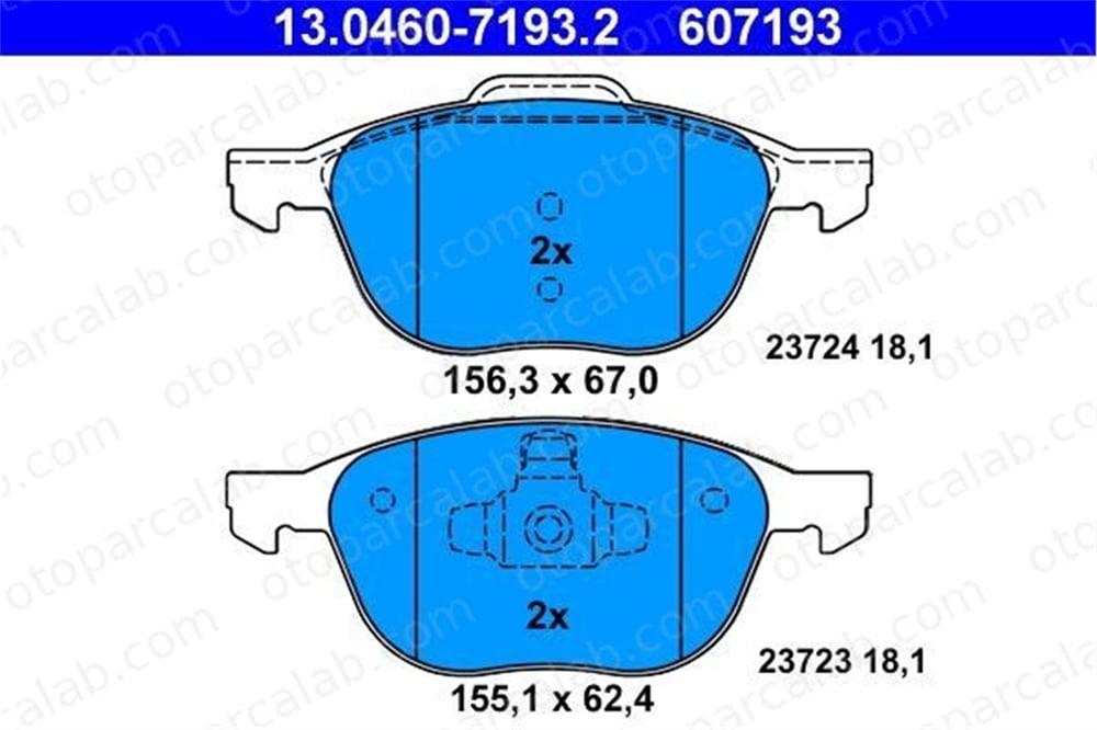 ATE 13.0460-7193.2 Fren Disk Balata Ön FORD FOCUS III FOCUS III Turnier 13046071932 1223682