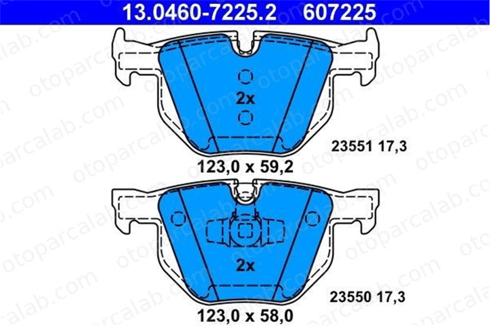 ATE 13.0460-7225.2 Fren Disk Balata Arka BMW 3 Touring 3 34216769105 34216775678
