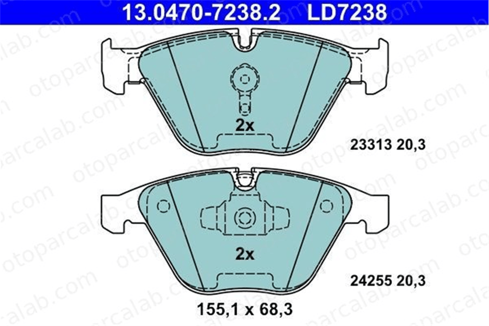ATE 13.0470-7238.2 Fren Disk Balata Ön BMW 3 Touring 3 34116780711 34116794917