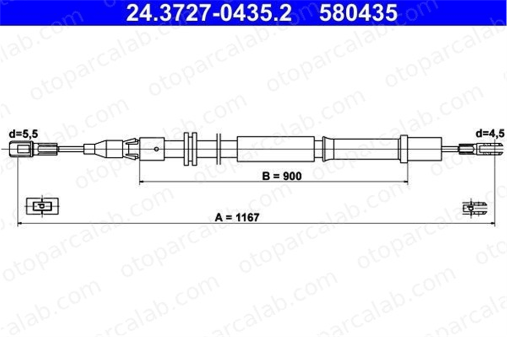 ATE 24.3727-0435.2 El Fren Teli Arka Sağ veya Sol MERCEDES-BENZ VITO Minibüs/Otobüs VITO Panelvan/Van A6384270338 6384270338